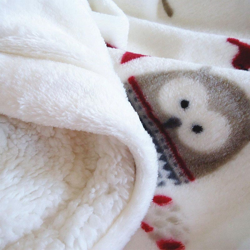 UKELER Flannel Sherpa Throw 60'' x 50''- Owl Printed Soft Plush Flannel Blanket Throws for Bed/Couch/Sofa/Office/Camping - Image 5